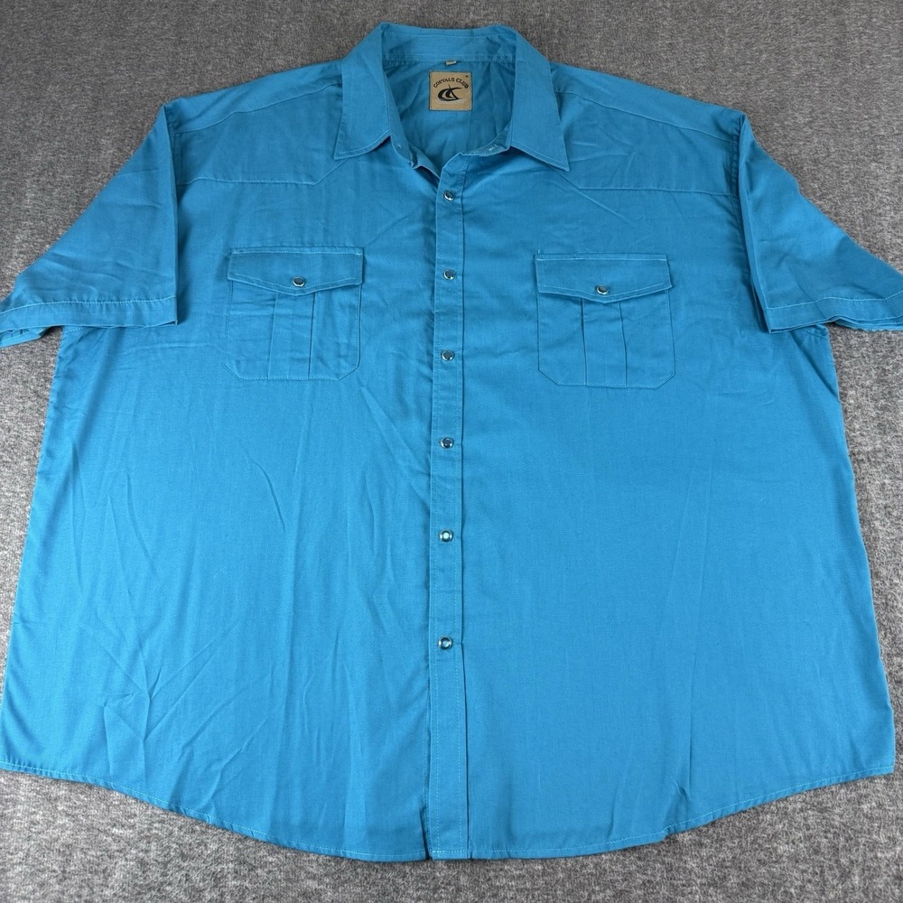 Coevals Club Turquoise Pearl Snap Shirt Mens 4XL Blue Western Ranch Cowboy SS